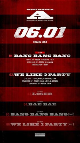 BigBang即将推出〈MADE〉第二波歌曲