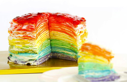 彩虹可丽饼蛋糕