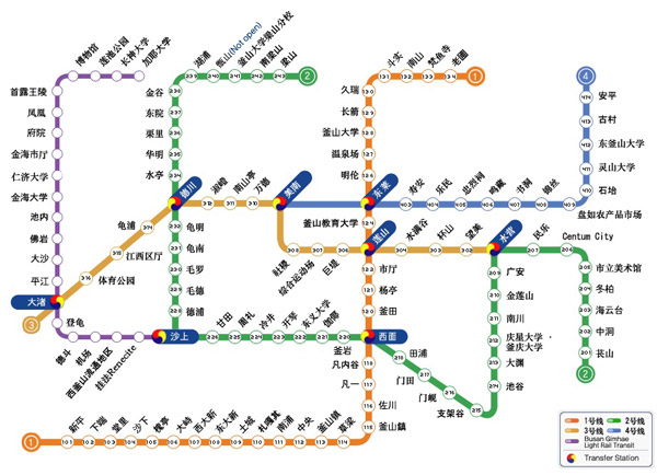 釜山地铁地图