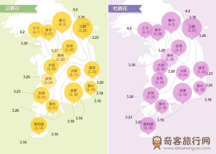 2016年春花开花预想时间